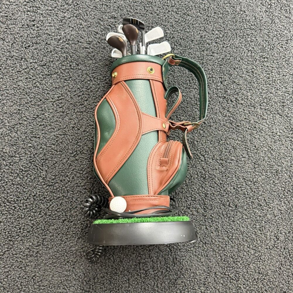 Vintage Novelty Golf Bag Desk Phone Telephone Faux Leather Push Button